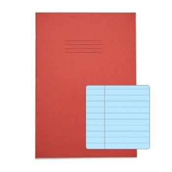 Exercise Books SEN A4 12mm feints and Margin Blue Paper Blue 48 Page - Pack 10