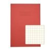 Exercise Books SEN A4 10mm squares Cream Paper Red 48 Page - Pack 10