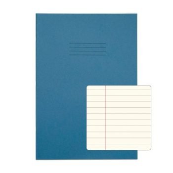 Exercise Books SEN A4 12mm feints and Margin Cream Paper Light Blue 48 Page - Pack 10