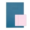 Exercise Books SEN A4 12mm feints and Margin Pink Paper Light Blue 48 Page - Pack 10