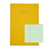 Exercise Books SEN A4 12mm feints and Margin Green Paper Yellow 48 Page - Pack 10