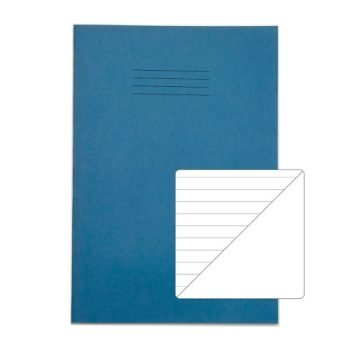 Exercise Books A4 8mm feints Blank reverse Light Blue 64 Page - Pack 50