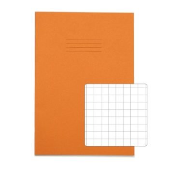 Exercise Books A4 10mm squares Orange 64 Page - Pack 50
