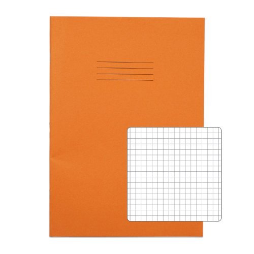 Exercise Books A4 5mm squares Orange 80 Page - Pack 50
