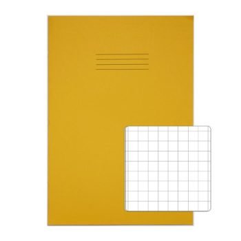 Exercise Books A4 10mm squares Yellow 80 Page - Pack 50