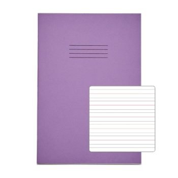 Exercise Books A4 4mm feints Centered on 15mm feints Purple 40 Page - Pack 100