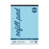 Rhino A4 Tinted Refill Pads Blue 7mm squares 100 Page HABQ-8 - Pack 6