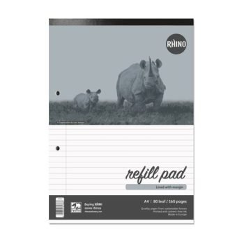 Rhino A4 Refill Pads 160 Page 8mm Feints and Margin V4FMH-4 - Pack 10