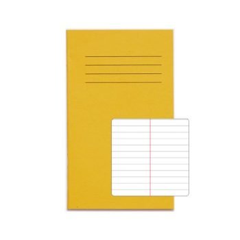 Exercise Books A6+ 6mm feints Centered on 20mm feints Yellow 48 Page - Pack 100