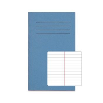 Exercise Books A6+ 6mm feints Centered on 20mm feints Light Blue 48 Page - Pack 100