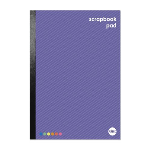 Rhino A4+ Scrapbook Pads Multi-Coloured Sugar Paper 80 Page SB2-8 - Pack 6