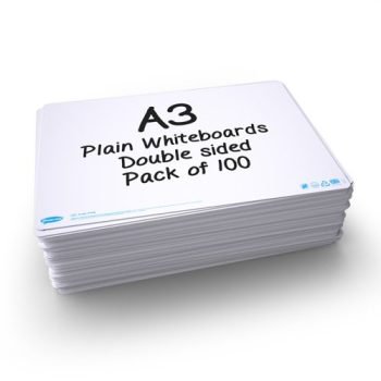 Show-me A3 Whiteboards Plain and Plain Bulk - Pack 100