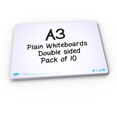 Show-me A3 Whiteboards Plain and Plain Pack - 10