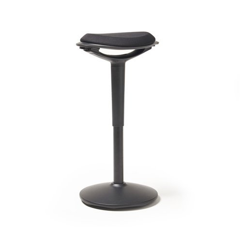 Ava is a height adjustable stool with black fabric seat - AVA01-K