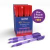 Swash Komfigrip Premium Rubbergrip Ballpoint Pens Red - Pack 40