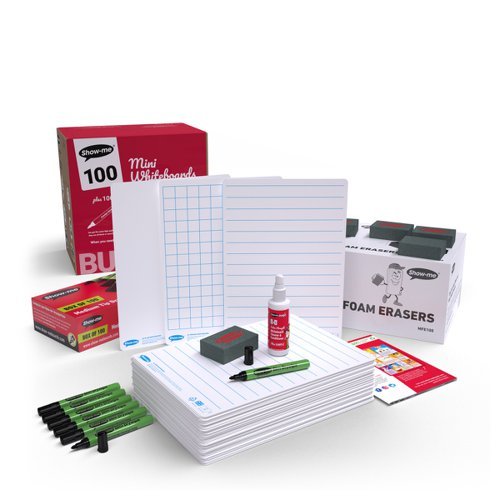 Show-me A4 Whiteboards Assorted Designs Bulkbox - 100 Sets