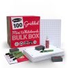 Show-me A4 Whiteboards Gridded and Plain Bulkbox - 100 Sets