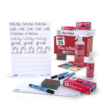 Show-me A4 Whiteboards Bubble Handwriting Scaffold Classpack - 35 Sets