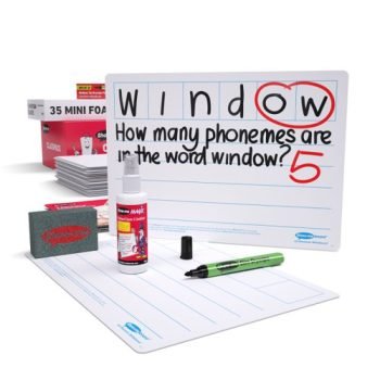 Show-me A4 Whiteboards Phoneme 6 Section and Ruled Underneath Classpack - 35 Sets