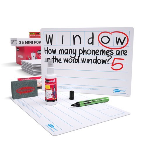 Show-me A4 Whiteboards Phoneme 6 Section and Ruled Underneath Classpack - 35 Sets
