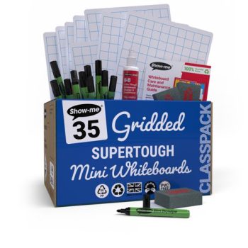 Show-me Supertough A4 Whiteboards Gridded Classpack - 35 Sets