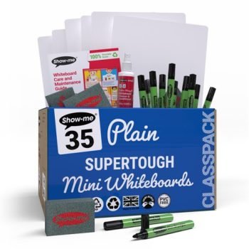 Show-me Supertough A4 Whiteboards Plain Classpack - 35 Sets