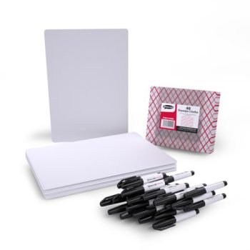 Basics A4 Whiteboards Plain Economy Classpack - 30 Sets