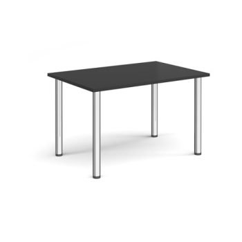 Rectangular chrome radial leg meeting table 1200mm x 800mm Black - DRL1200-C-BK