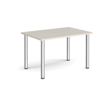 Rectangular chrome radial leg meeting table 1200mm x 800mm Light Grey - DRL1200-C-LG