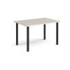 Rectangular black radial leg meeting table 1200mm x 800mm Light Grey - DRL1200-K-LG
