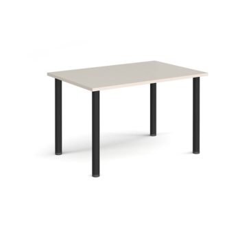 Rectangular black radial leg meeting table 1200mm x 800mm Light Grey - DRL1200-K-LG