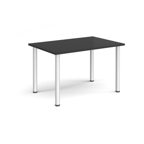 Rectangular silver radial leg meeting table 1200mm x 800mm Black - DRL1200-S-BK