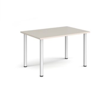 Rectangular silver radial leg meeting table 1200mm x 800mm Light Grey - DRL1200-S-LG