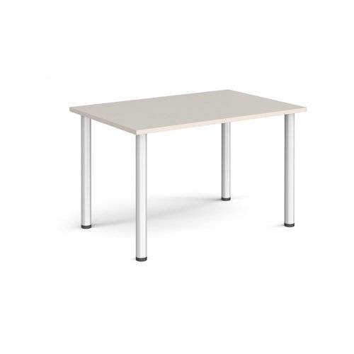 Rectangular silver radial leg meeting table 1200mm x 800mm Light Grey - DRL1200-S-LG