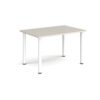 Rectangular white radial leg meeting table 1200mm x 800mm Light Grey - DRL1200-WH-LG