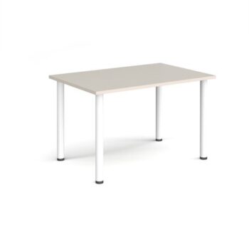 Rectangular white radial leg meeting table 1200mm x 800mm Light Grey - DRL1200-WH-LG