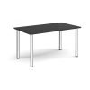 Rectangular chrome radial leg meeting table 1400mm x 800mm Black - DRL1400-C-BK