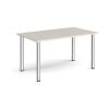 Rectangular chrome radial leg meeting table 1400mm x 800mm Light Grey - DRL1400-C-LG