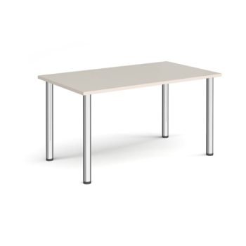 Rectangular chrome radial leg meeting table 1400mm x 800mm Light Grey - DRL1400-C-LG