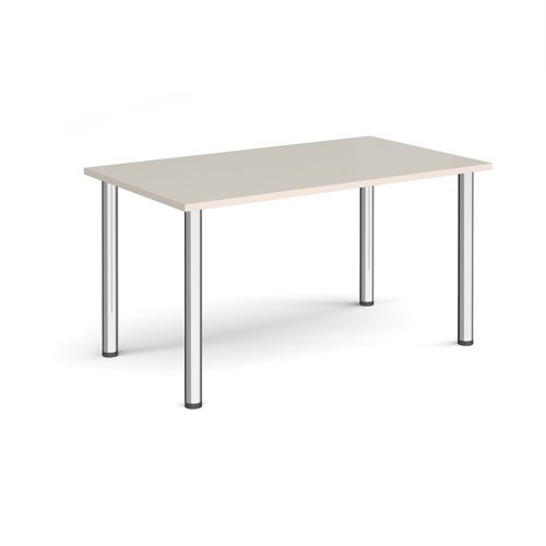 Rectangular chrome radial leg meeting table 1400mm x 800mm Light Grey - DRL1400-C-LG