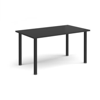 Rectangular black radial leg meeting table 1400mm x 800mm Black - DRL1400-K-BK