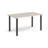 Rectangular black radial leg meeting table 1400mm x 800mm Light Grey - DRL1400-K-LG