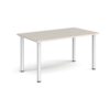 Rectangular black radial leg meeting table 1400mm x 800mm Light Grey - DRL1400-S-LG
