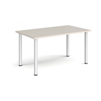 Rectangular black radial leg meeting table 1400mm x 800mm Light Grey - DRL1400-S-LG