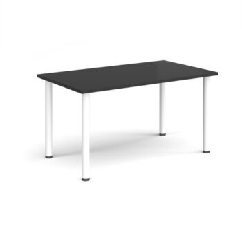 Rectangular black radial leg meeting table 1400mm x 800mm Black - DRL1400-WH-BK