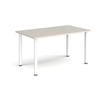 Rectangular black radial leg meeting table 1400mm x 800mm Light Grey - DRL1400-WH-LG