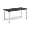 Rectangular chrome radial leg meeting table 1600mm x 800mm Black - DRL1600-C-BK