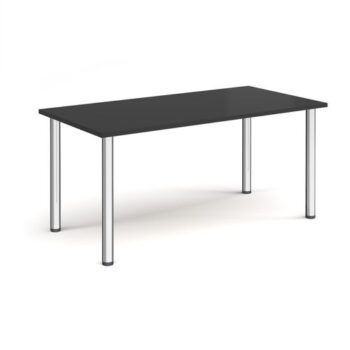 Rectangular chrome radial leg meeting table 1600mm x 800mm Black - DRL1600-C-BK