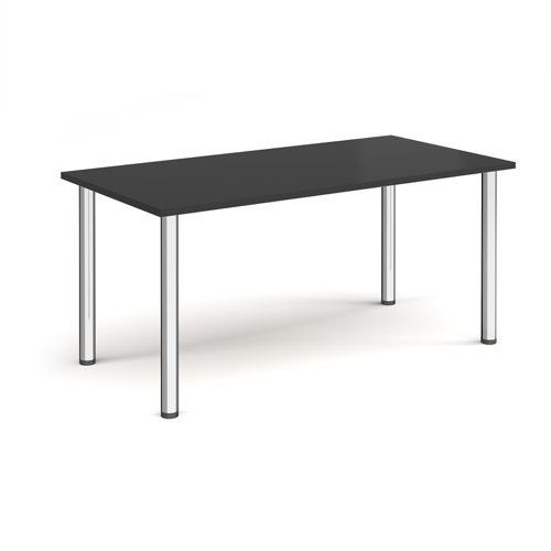 Rectangular chrome radial leg meeting table 1600mm x 800mm Black - DRL1600-C-BK