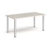 Rectangular chrome radial leg meeting table 1600mm x 800mm Light Grey - DRL1600-C-LG